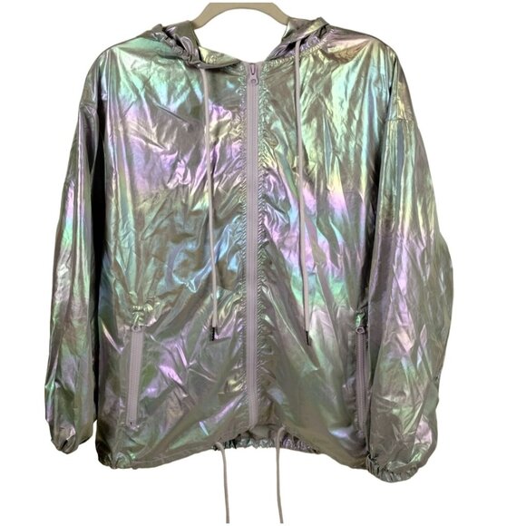 Shein Womens or Mens M Lightweight Iridescent Hooded Windbreaker Jacket - Picture 1 of 9